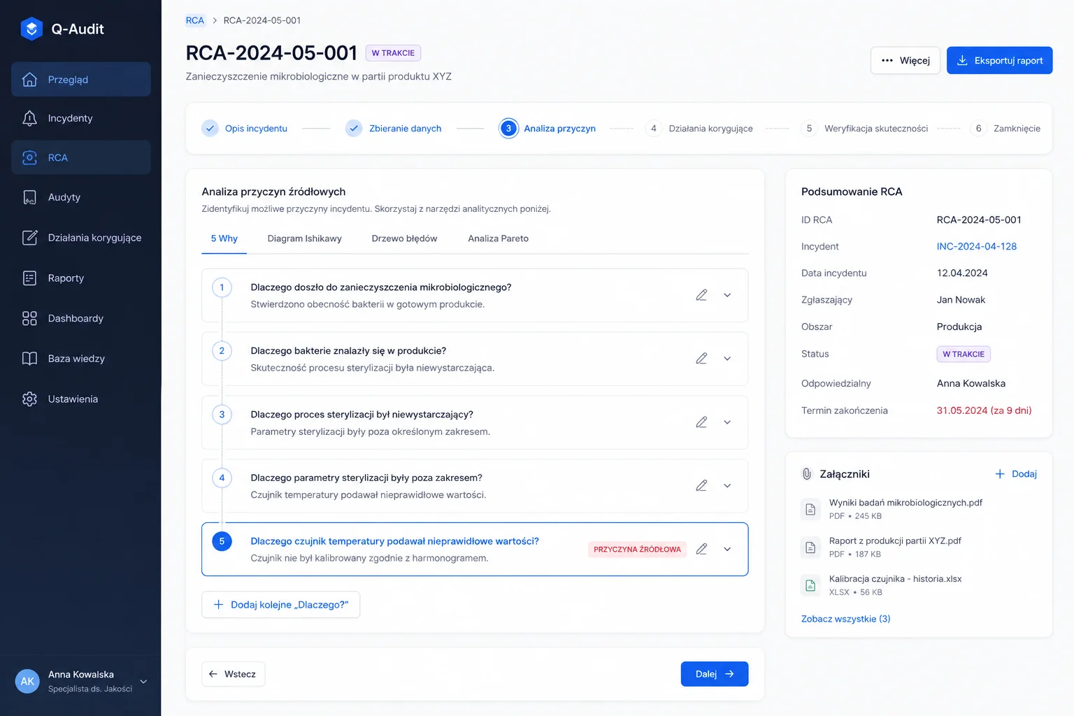 Przykład aplikacji audytowej Power Apps