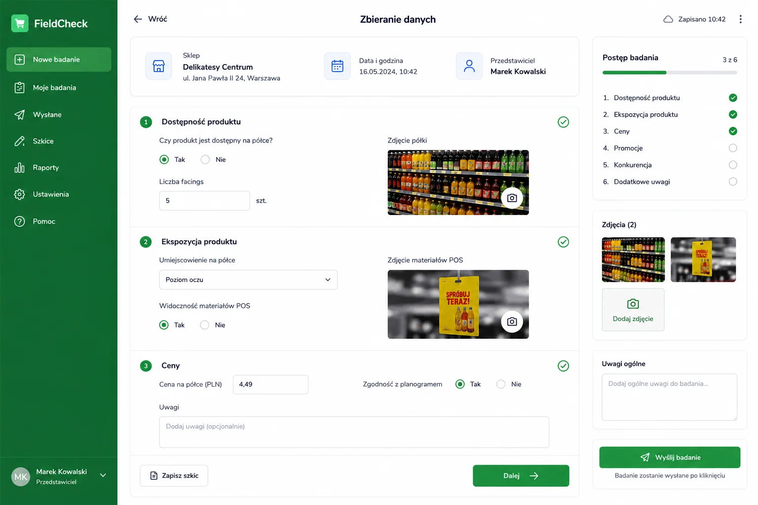 Przykład mobilnej aplikacji retail Power Apps